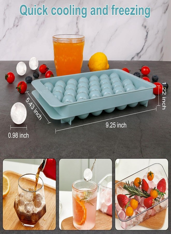 BIDFUL Ice Cube Trays with Lids for Freezer, 33 Sphere Ice Cube Tray with Easy Release for Iced Coffee or Ice Drinks, Ice Tray with Lids Ice Cube Mold for Reusable Ice Cubes for Ice Bucket - Image 2